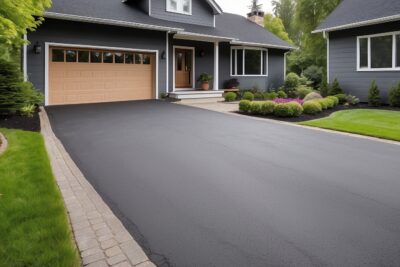 Clean asphalt driveway